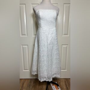 Lemandy Strapless Lace Cocktail Bridal Mini Dress Sz 20